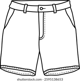 illustration of shorts with black outline and no background