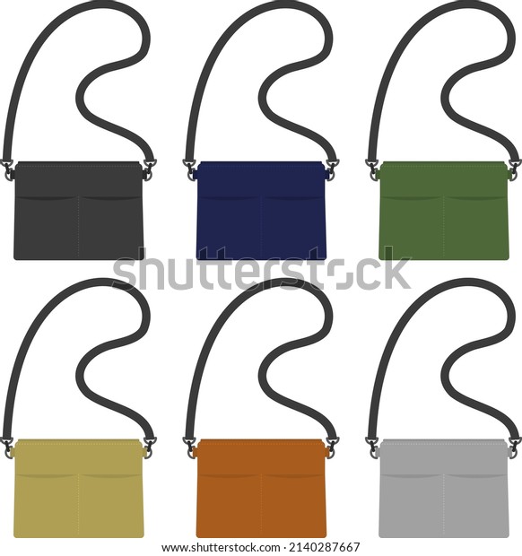 Illustration of a\
shoulder bag with a calm\
color