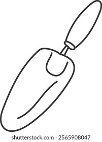 An illustration of a shovel with distinctive hand drawn lines