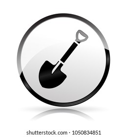 Illustration of shovel icon on white background