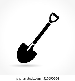 Illustration of shovel icon on white background