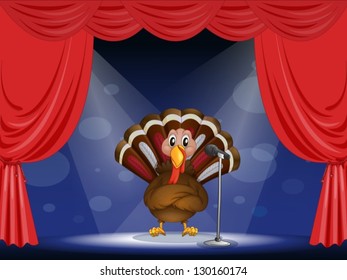 Illustration of a show with a turkey