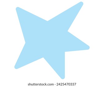 illustration showcases a serene sky blue star shape, offering a calming visual with its soft hue against a pristine white background.