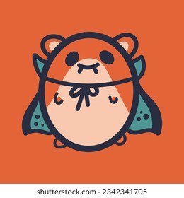 Illustration showcasing hamsters dressed as Dracula on an engaging orange background. A playful and charming design for Halloween festivities.