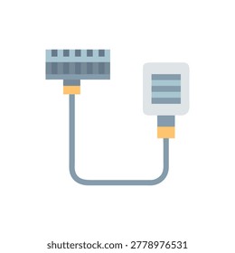 Illustration showcasing a microphone connected with cable to console equipment. Flat style on black background.