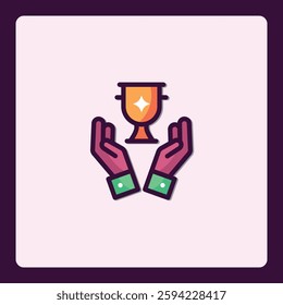 Illustration showcasing teamwork and triumph achieving goals together icon