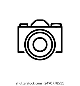 Illustration showing a black camera icon on a white background