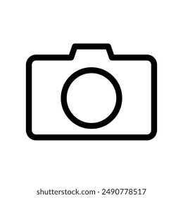 Illustration showing a black camera icon on a white background