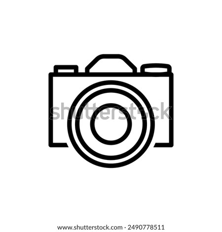 Illustration showing a black camera icon on a white background