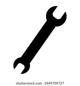 Ilustración que muestra una llave de construcción negra sobre un fondo blanco