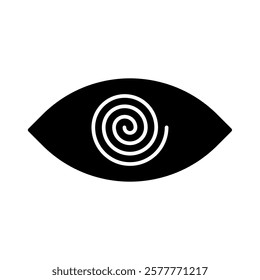 Illustration showing a black eye (see) icon on a white background