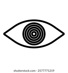 Illustration showing a black eye (see) icon on a white background