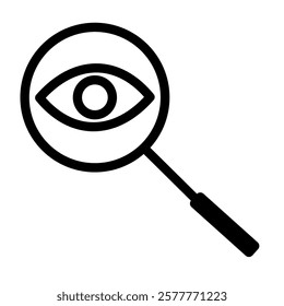 Illustration showing a black eye (see) icon on a white background