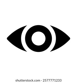 Illustration showing a black eye (see) icon on a white background