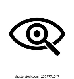 Illustration showing a black eye (see) icon on a white background