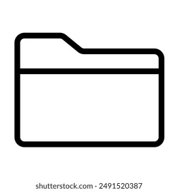 Illustration showing a black folder icon on a white background