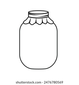 
Illustration showing a black glass jar icon on a white background