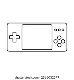 Illustration showing a black handheld game console icon on a white background