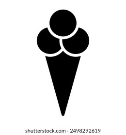 Illustration showing a black ice cream icon on a white background