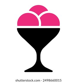 Illustration showing a black ice cream icon on a white background