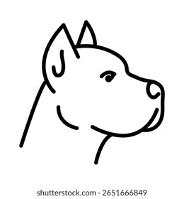 
Illustration showing a black icon of a dog accessory (food, leash, carrier, etc.) on a white background