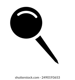 
Illustration showing a black location icon (pin) on a white background