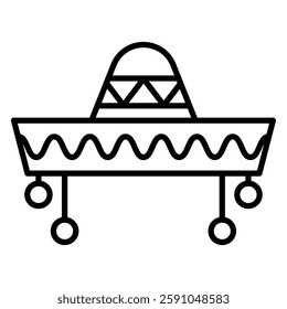 Illustration showing a black Mexican attribute icon on a white background