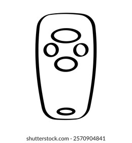 
Illustration showing a black mini remote control icon on a white background