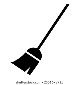 Illustration showing a black mop icon for cleaning the floor, on a white background