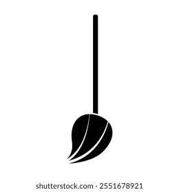 Illustration showing a black mop icon for cleaning the floor, on a white background