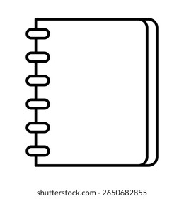 
Illustration showing a black notepad icon on a white background