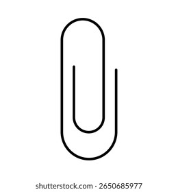 Illustration showing a black paper clip icon isolated on a white background