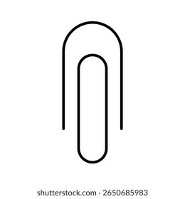 Illustration showing a black paper clip icon isolated on a white background