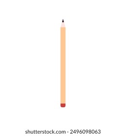 An illustration showing a black pencil icon with an eraser on a white background. Ideal for stickers, stationery and design related to education and creativity.