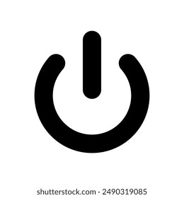 
Illustration showing a black power icon on a white background