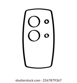 Illustration showing a black remote control icon on a white background