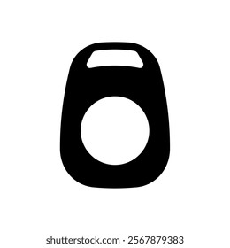 Illustration showing a black remote control icon on a white background