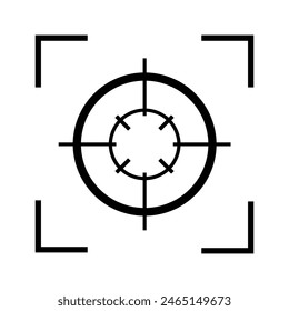 
Illustration showing a black shooting target icon on a white background