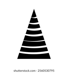 
Illustration showing a black simple Christmas tree icon on a white background