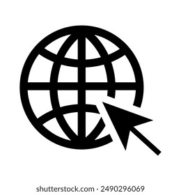 Illustration showing a black website icon on a white background
