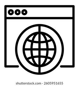 
Illustration showing a black website icon on a white background