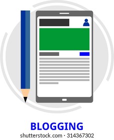 An illustration showing a blogging concept