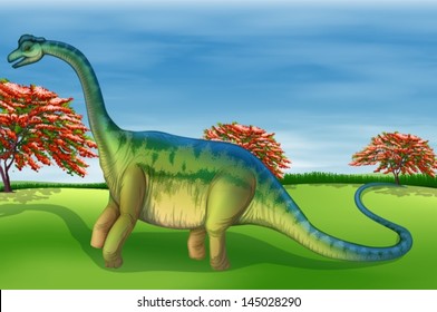 Illustration showing the Brachiosaurus