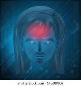 Ilustración que muestra el cerebro
