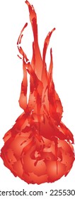 An illustration showing a burning red flame
