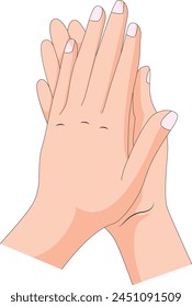 Illustration showing clapping of hands