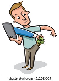 Illustration showing concept of the hidden expenses and security vulnerability of a cell phone plan.