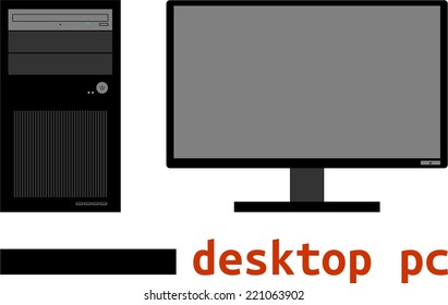 An illustration showing a desktop computer