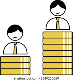 Ilustração mostrando disparidades em ativos financeiros