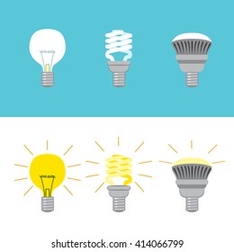 Illustration showing the evolution of light bulb through history